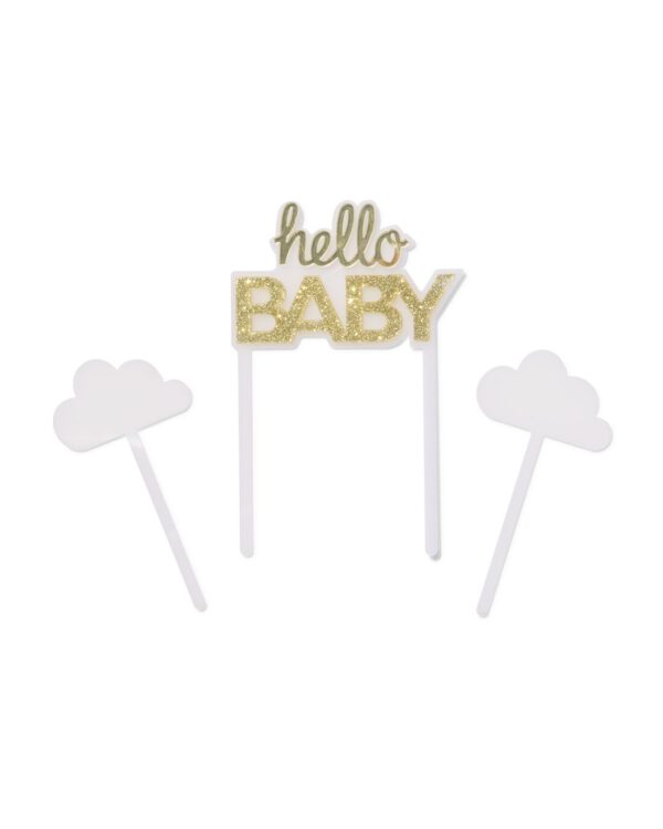 Herbruikbare Taarttopper &apos;hello Baby&apos;